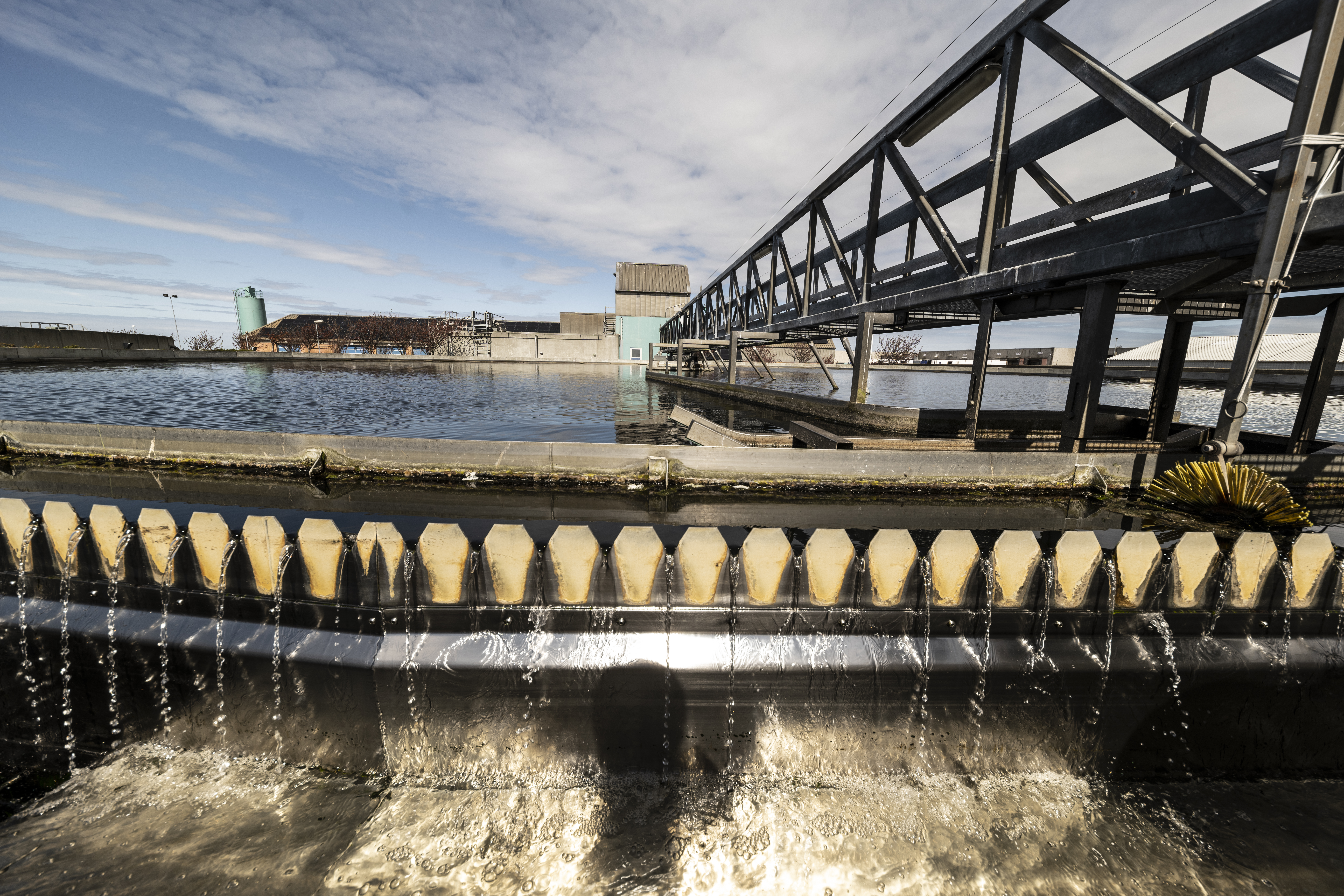 Spildevand på Bornholm bidrager med en lille del af øens samlede kvælstofudledning. Arkivbillede fra Rønne Rensningsanlæg. Spildevandet iltes.